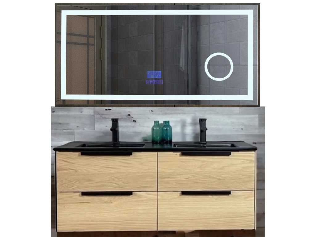Vanity unit 120 cm with Bluetooth mirror and double sink