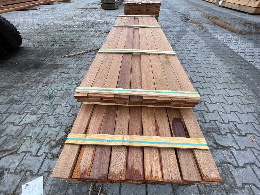 Basralocus hardhouten planken geschaafd 21x90mm, lengte 26/275cm 106/335cm (132x)