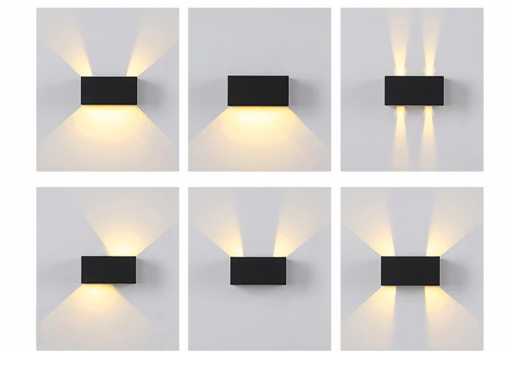 Lumière murale LED 12W 4 lampes réglables étanche (20x)