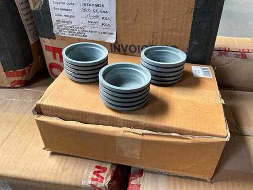 Fair Trade set van 3 waxinelichthouders steen grijs/zwart (336x)