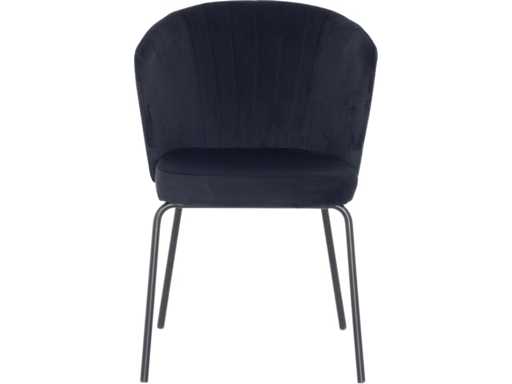 Giga Meubel Mendy Velvet Zwart Eetkamerstoel (6x)