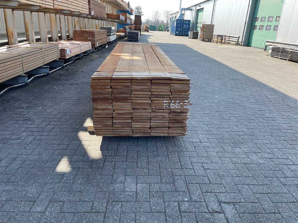 Guyana Teak hardwood sheeting boards 20x200mm, length 450cm (36x)