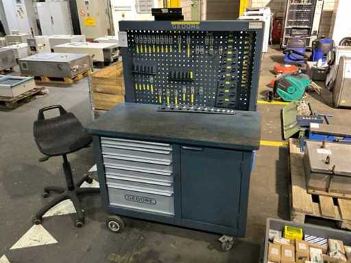 Établi mobile Gedore avec mur arrière