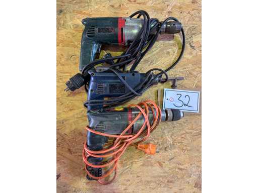   3 elektrische Bohrmaschinen