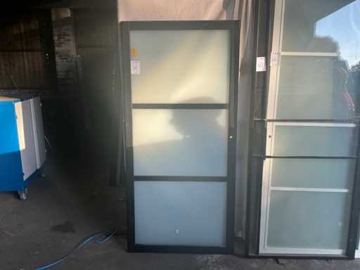 Porte intérieure aspect acier 93x198cm