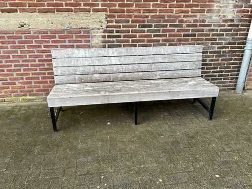 Hardwood patio bench