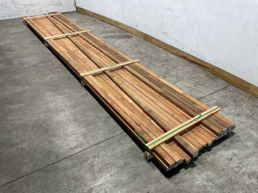 Bankirai in legno duro lamellato a regole, 590x6x4 cm (22x)