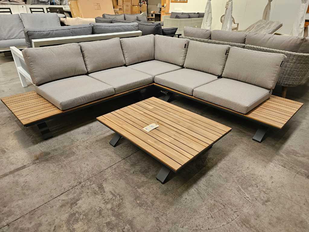 Jardin Prestige Atlanta Corner Lounge avec Cadre Alu Anthracite