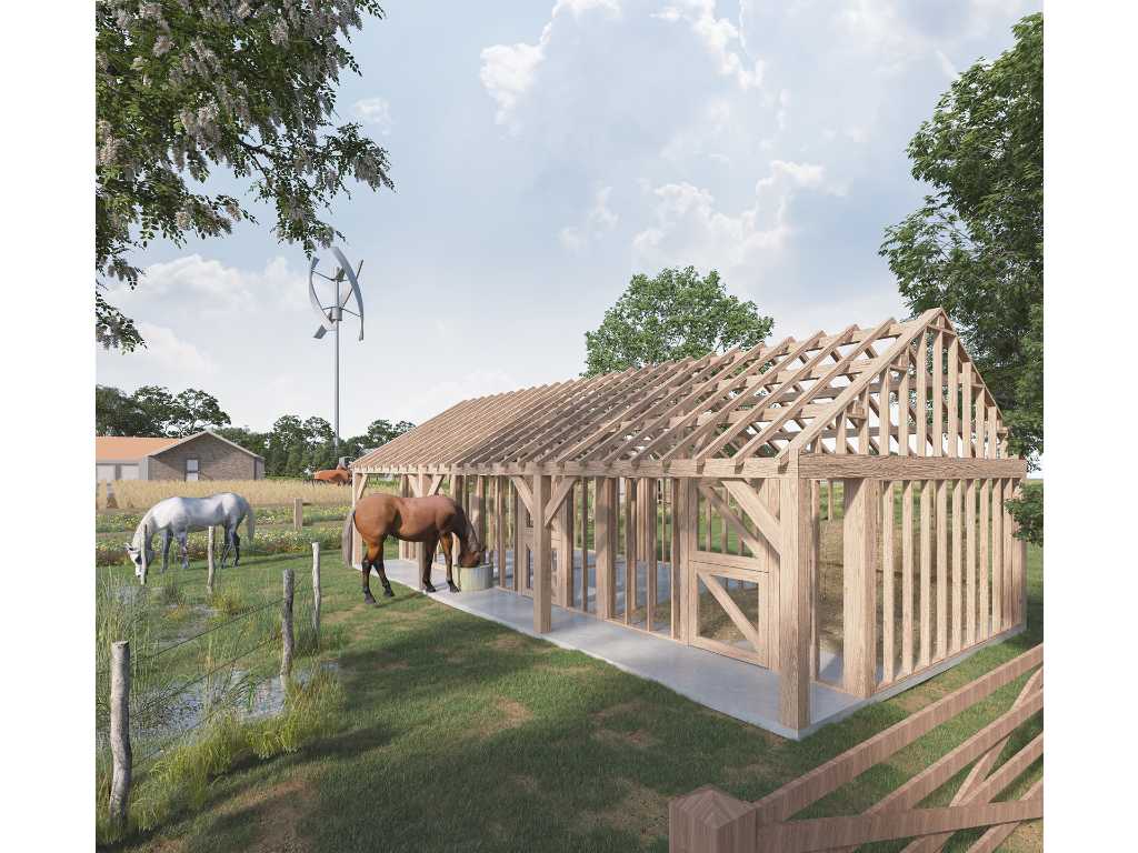 Norway spruce stable 3 horses 12x6m