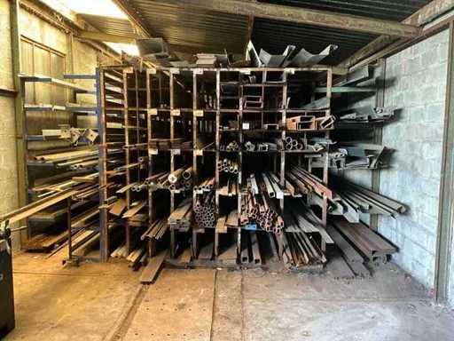 Shelving with metal stock
