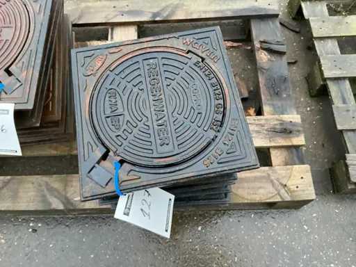 Vierkante Gietijzeren sterfputdeksel (6x)