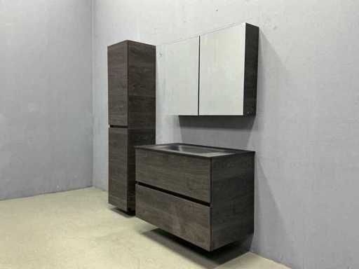 Detremmerie – Strukturwenge – Badezimmermöbel mit 90 cm Set.
