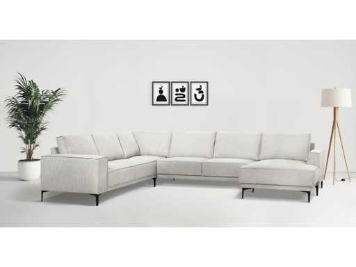 Canapé panoramique droit scandinave - tissu stucturé  