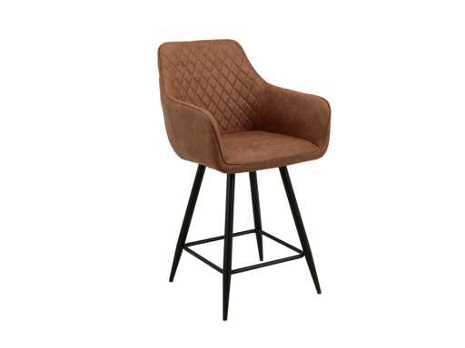 Colenis - Alyssa Barstoel - Set van 6 - Cognac - Microfiber Stof - Design