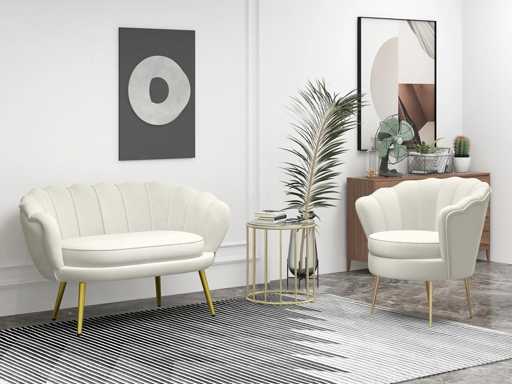 2-seater sofa in velvet fabric