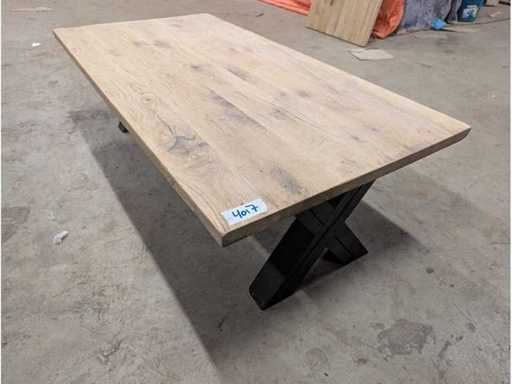 Tavolino da caffè in vecchia epossidica in rovere 140x70cm