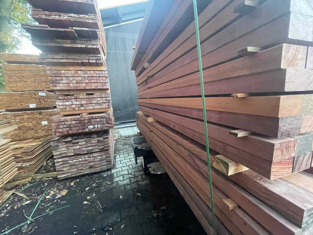 Reguli din lemn de esență tare Purple Heart planificate 45x75mm, lungime 185cm (144x)