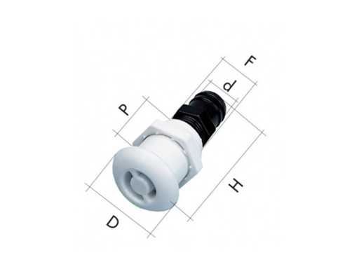 Tru - Sfiatura rotonda per serbatoi d'acqua nera 25 mm - AQ4053