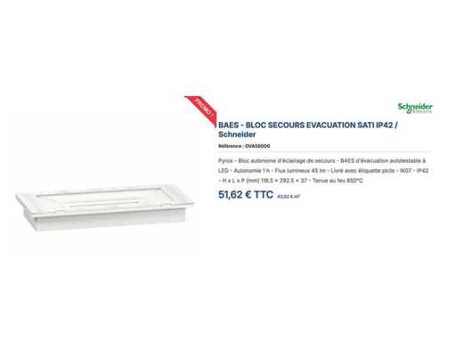 Schneider - Pyros ESI Evacuare LED BAES Bloc+3 Etichete IP42, SATI (5x)