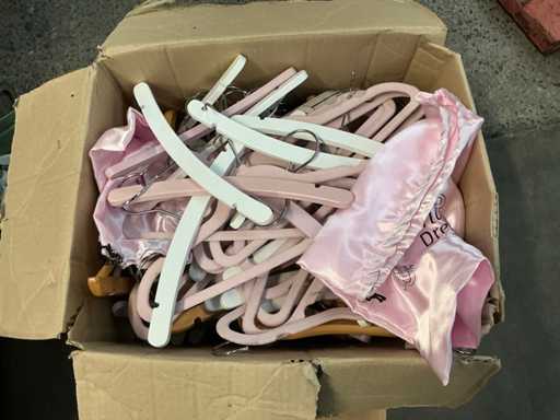 Various dog items, coat racks and packaging