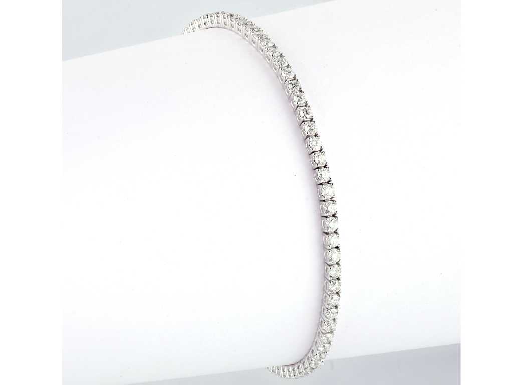 Bracelet en or blanc 14 carats avec diamant de laboratoire de 2,60 carats