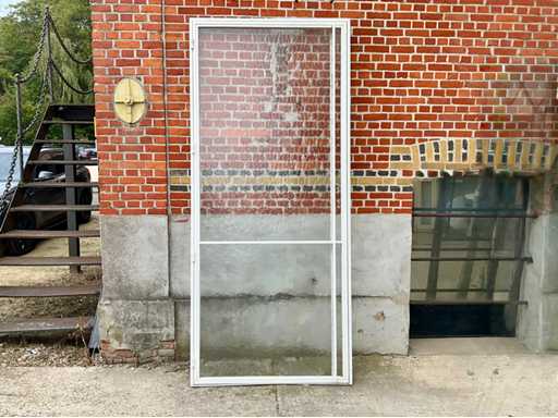 Steel door powder coated - cathedral glass - RAL9016