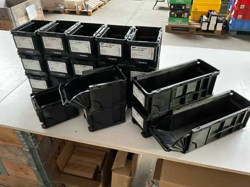 Würth various sizes of plastic stackable accessories bins (21x)
