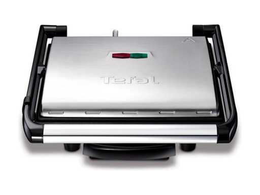 Tefal Inicio GC241D - Contactgrill - Anti-aanbaklaag - 2000W - RVS - Compact Design - Best uit de Test Consumentenbond April 2025
