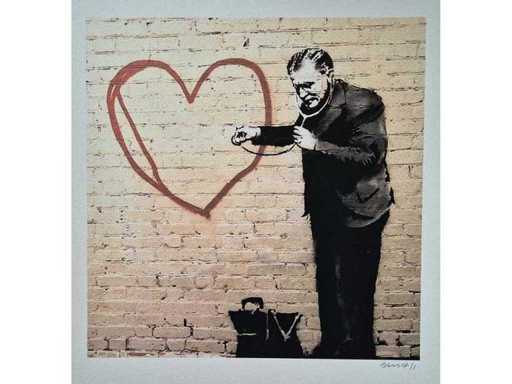 Banksy - Litografia - 'Dottore dei cuori pacifici' 2010 - 70 x 50 cm.