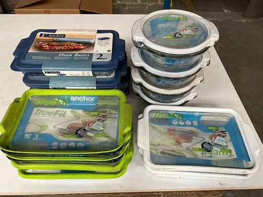 Anchor Diverse maten Ovenschalen met flexibele deksel (14x)