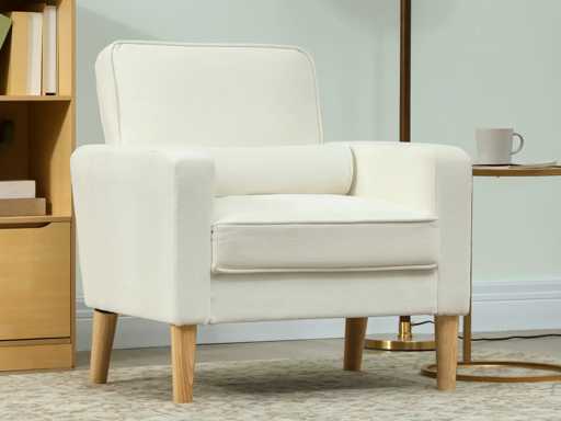 Bekleedde fauteuil met armleuningen, leunbare leuning