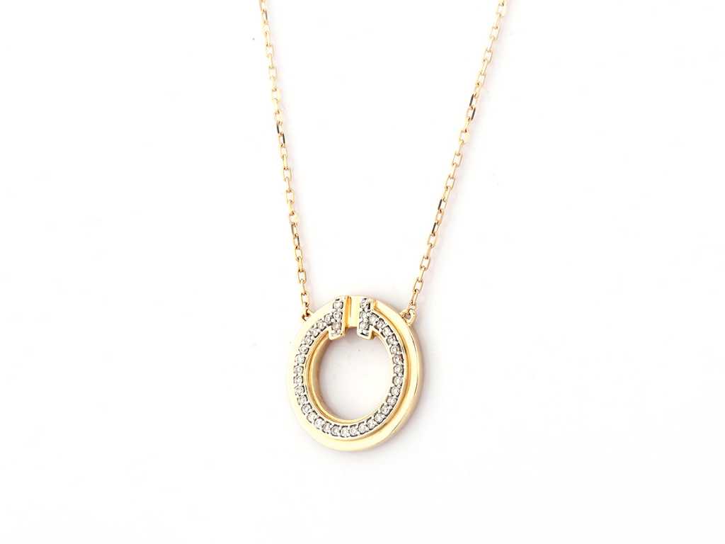 14 KT Yellow gold Necklace with Pendant With natural Diamond