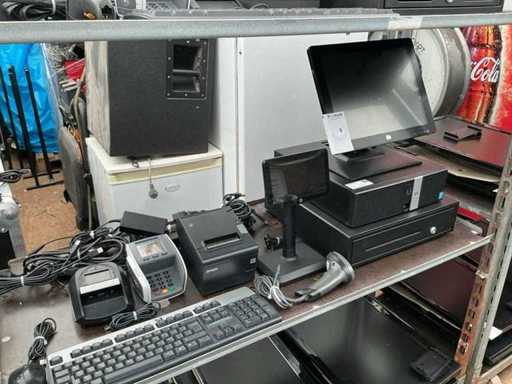 Cassa, cancellato, cassetto, scanner e monitor