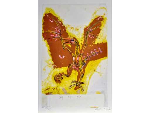 Panamarenko - De kip - zeefdruk