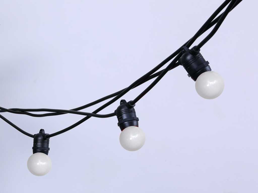 10 x Retro Light Chain 10 Meters 10 LED Bulbs - Milk White