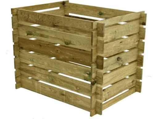Grenen compostsilo geïmpregneerd - 97x70x70 cm (2x)