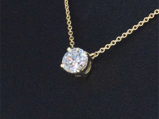 Geelgouden halsketting 0.50 ct diamant