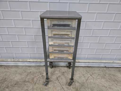 5-piece stainless steel raw material trolley