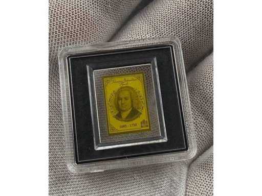 Dekorative 1/1000 oz Goldmünze „Johann Sebastian Bach“ mit eleganter Optik und hochwertiger Sammler-Ausführung
