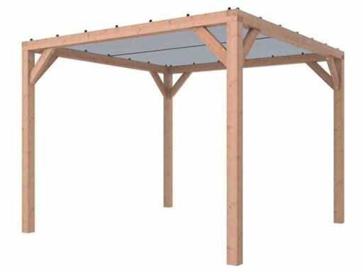 Douglas pergola met schaduwdoek - 400x300x232 cm