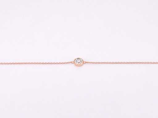 Bracelet en or rose avec diamant 0,10 carat
