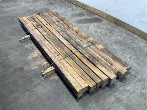 Teak beam 230x8-13 cm (9x)