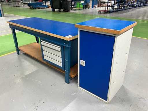 Werkbank und Werkstattschrank