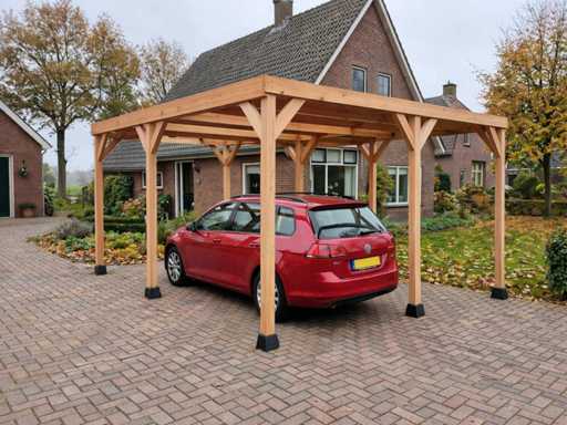 Douglas vrijstaande dubbele carport - 600x605x300 cm