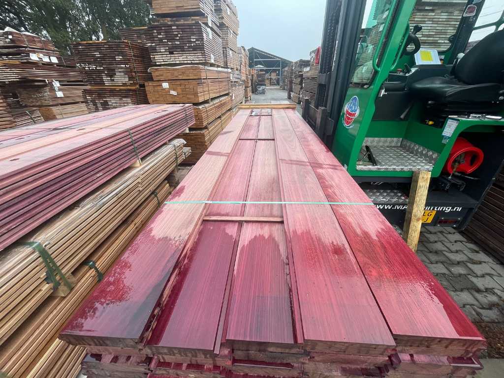 Piloți din tablă din lemn de esență tare Purple Heart 47x190mm, lungime 520cm (20x)
