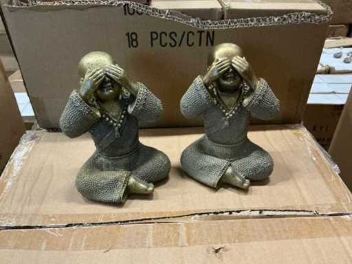 Partij beeldjes Shaolin monniken H15cm (84x)