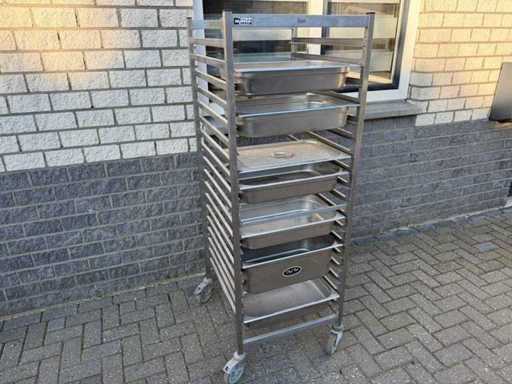 Hupfer - regaalwagen - Rvs werktafel