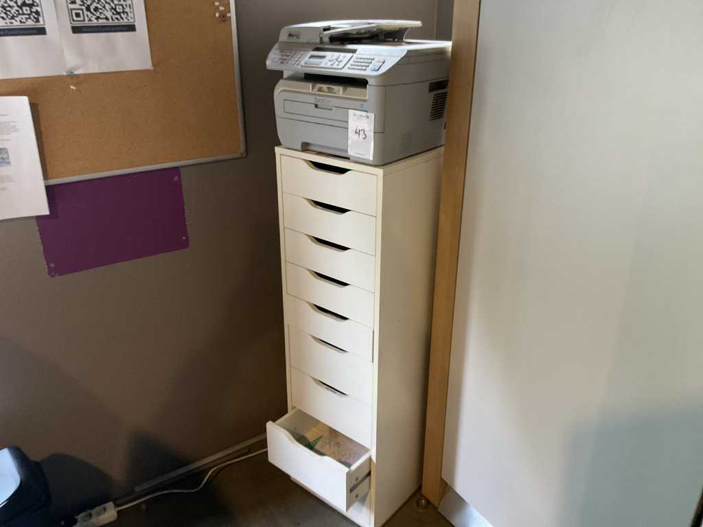 File cabinet with printer