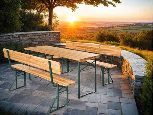 Ensemble table et bancs de brasserie