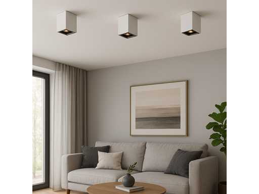 Luminaire de surface GU10 Accord – Cube / Carré – Blanc / Marron (x10)